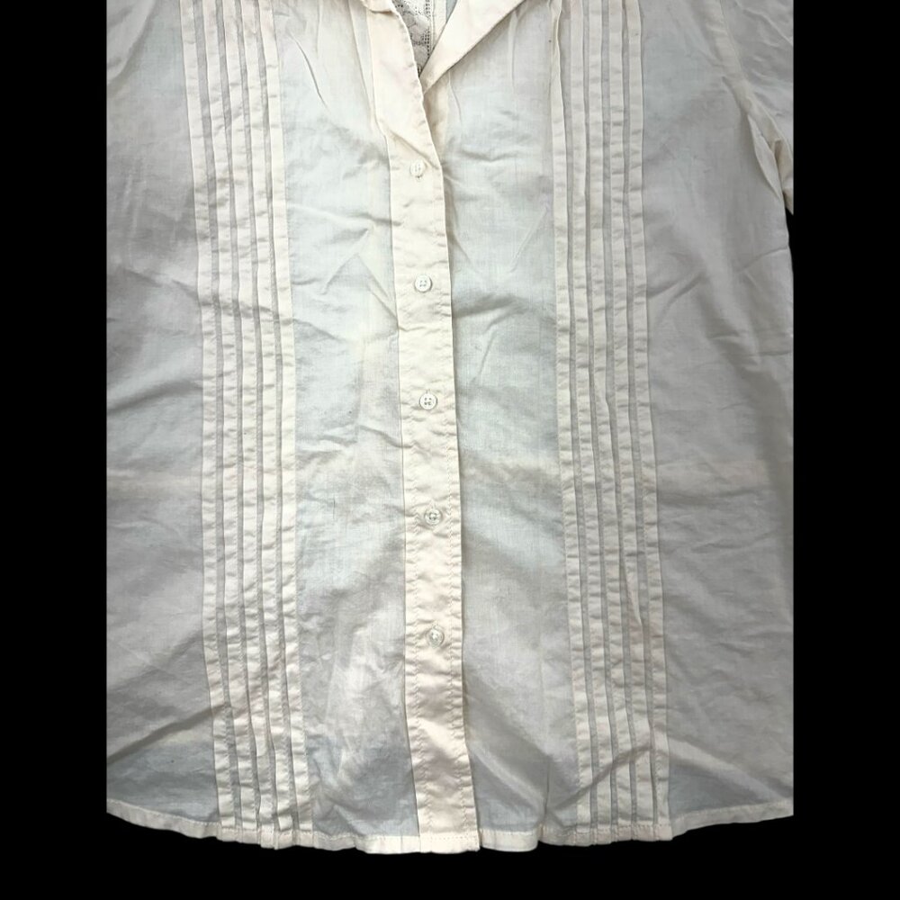 Gap White Pintuck Blouse - image 4